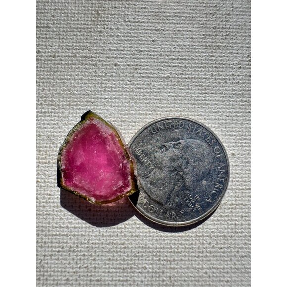 Watermelon Tourmaline Natural Crystal Slice Custom Cabochon Natural #8 - Picture 3 of 5